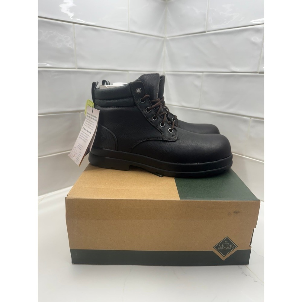 MUCK MEN'S CHORE FARM LEATHER lace up BOOT men's 8.5 composite toe - Picture 3 of 6